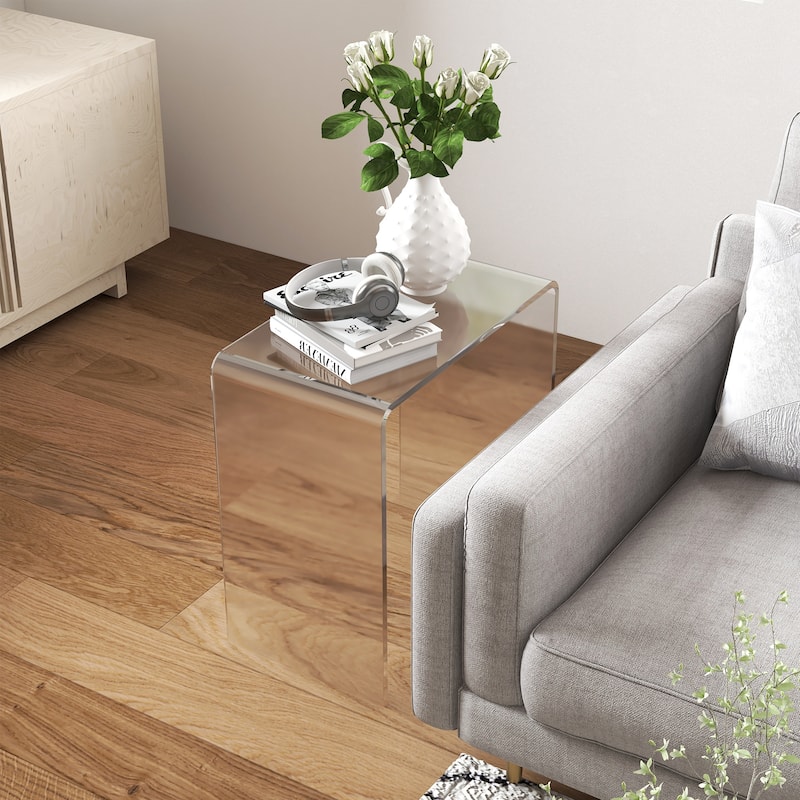 21" Rectangle Acrylic Waterfall Coffee Table Bed Bath & Beyond 39645750